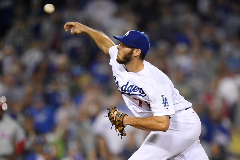 Dodgers reliever Josh Ravin pitched a scoreless ninth inning against the Phillies on Monday night.