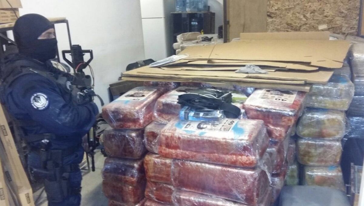 Mexican authorities seized 10 tons of marijuana in connection with a suspected drug tunnel linking Tijuana with San Diego. (Policia Federal)