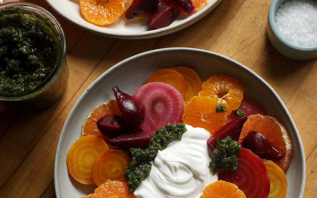Roasted Beets, Citrus, Labneh, Zhoug