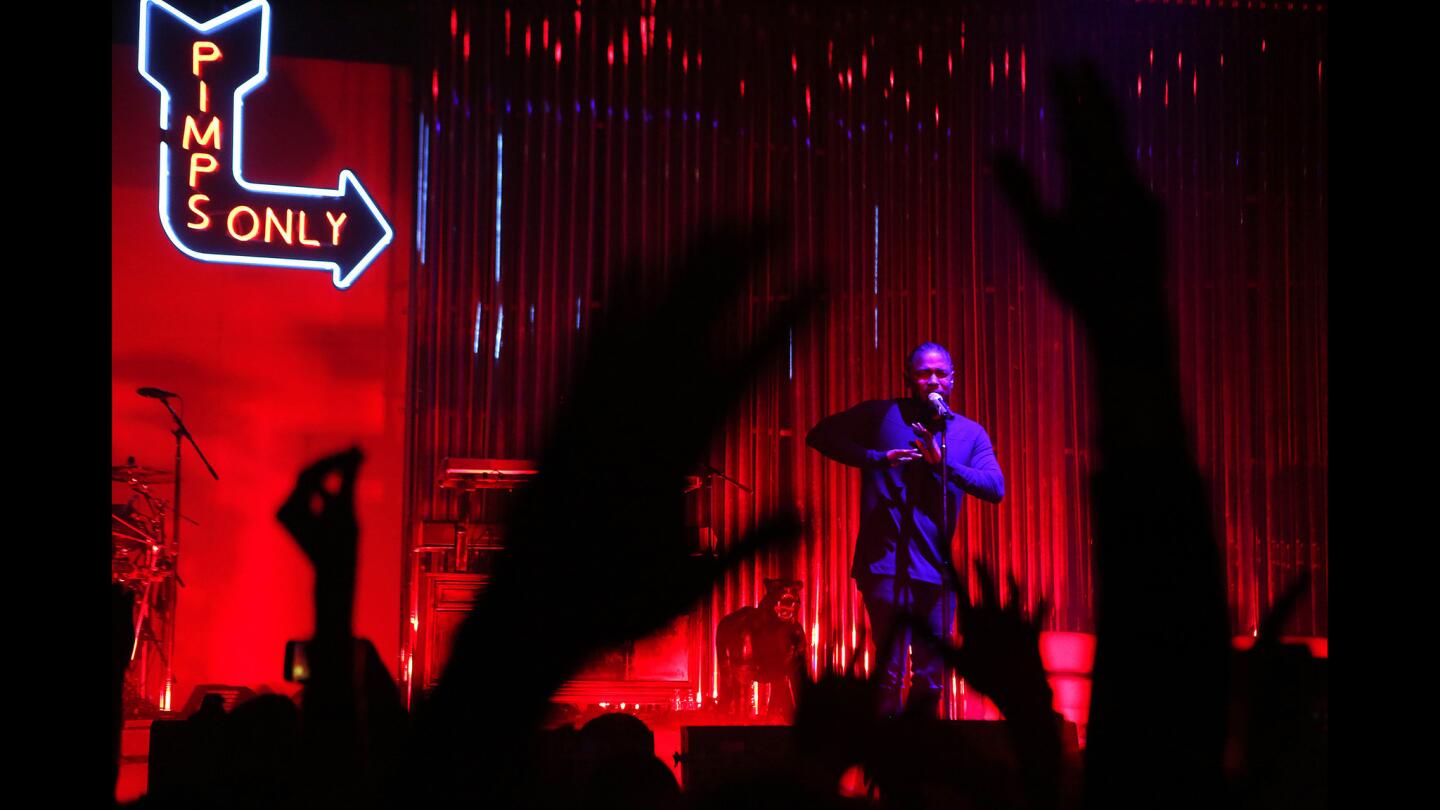 Kendrick Lamar's 'Kunta's Groove Session' tour at the Wiltern Theatre in Los Angeles on November 11, 2015.