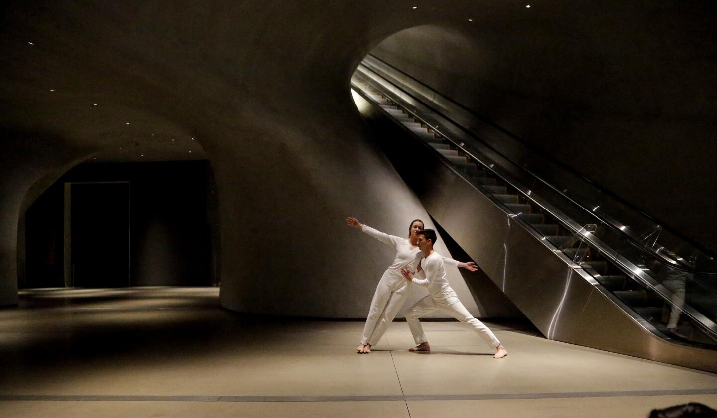 Dancers compete for hang time at the Broad Museum