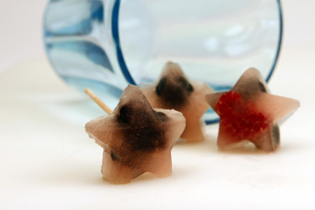 Patriotic cocktail cubes are easy to make and festive.