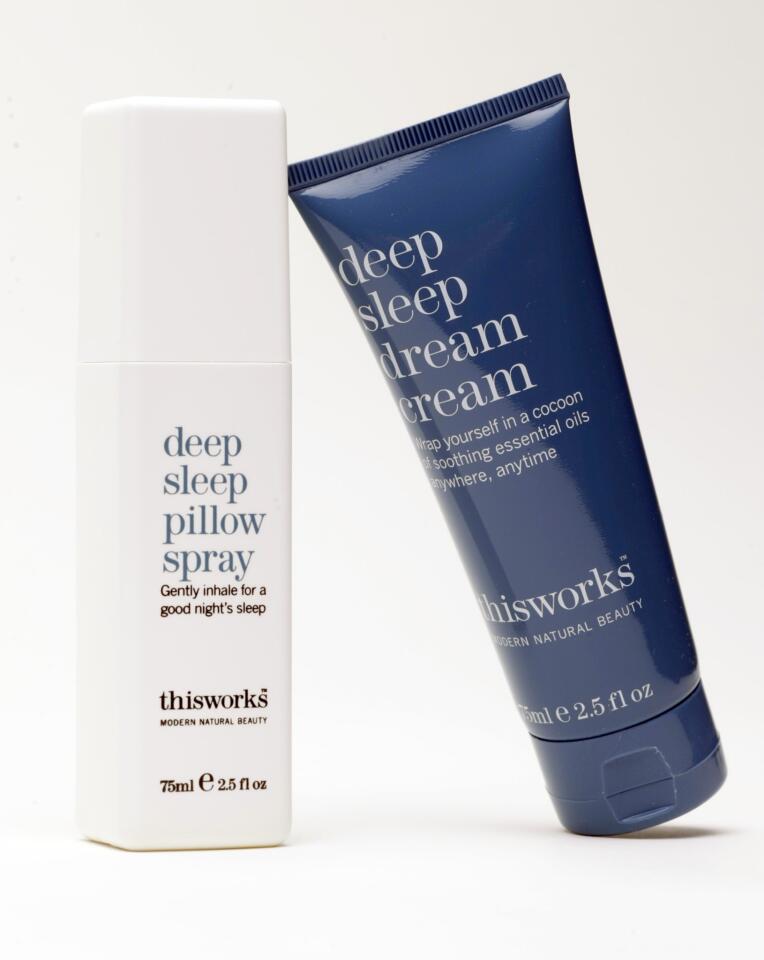 A British-based line called This Works offers products aimed at sleep habits. The Deep Sleep Pillow Spray and Deep Sleep Dream Cream use essential oil blends.