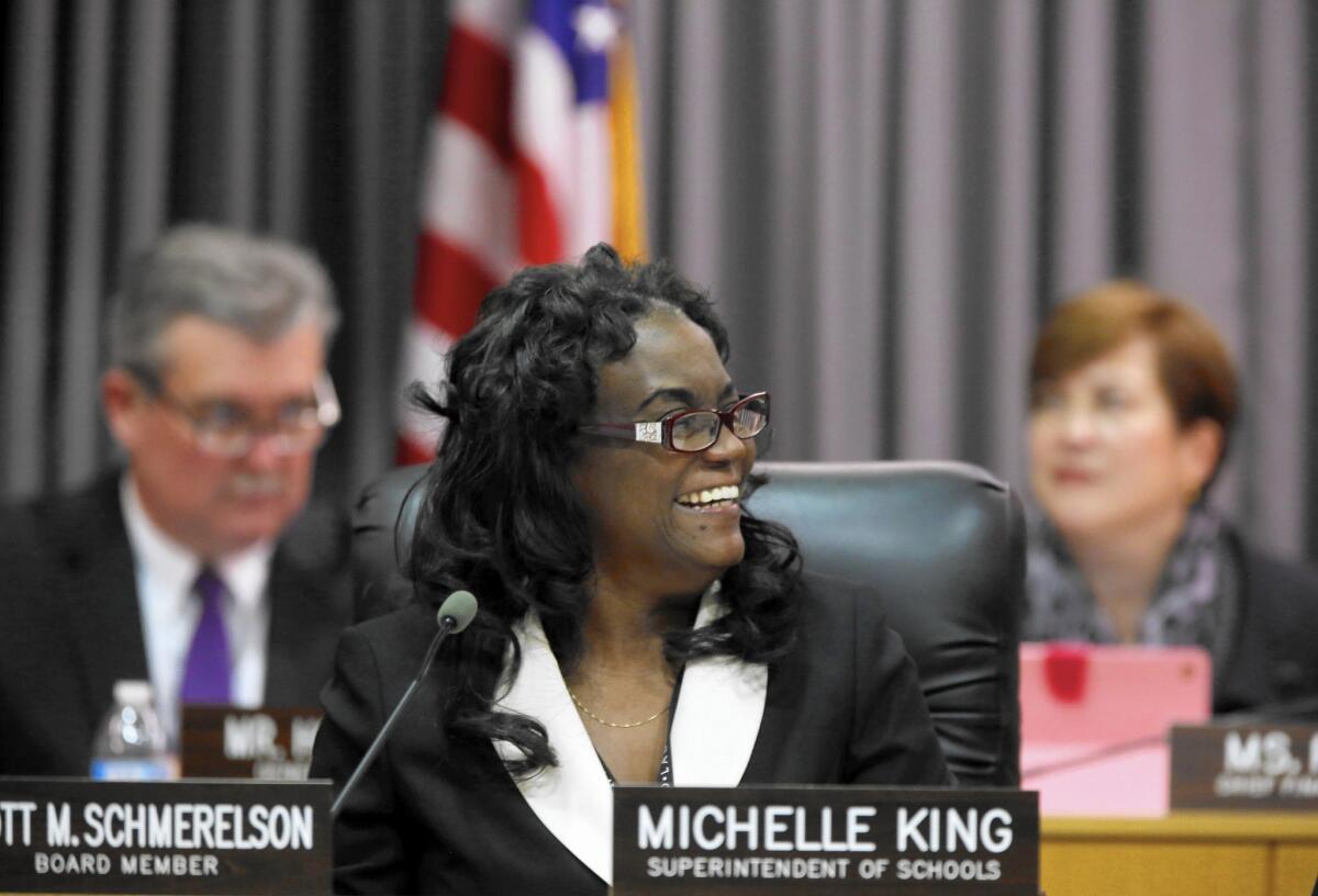 New Supt. Michelle King says of L.A. Unified: "I see the district as having ... pockets of success, and I see building on the achievements we have. And then I see areas we want to strengthen."
