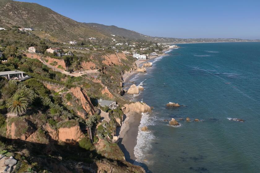 Malibu, CA - June 21: A drone photo of El Matador State Beach in Malibu Friday, June 21, 2024. (Allen J. Schaben / Los Angeles Times)
