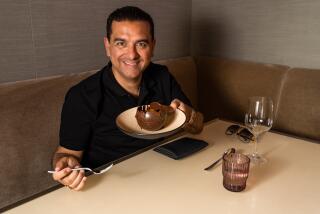 LAS VEGAS, NV - MAY 2: Buddy Valastro with the banana cream pie at the CUT by Wolfgang Puck in the Venetian on Thursday, May 2, 2024 in Las Vegas, NV. (Hannah Rushton / For The Times)