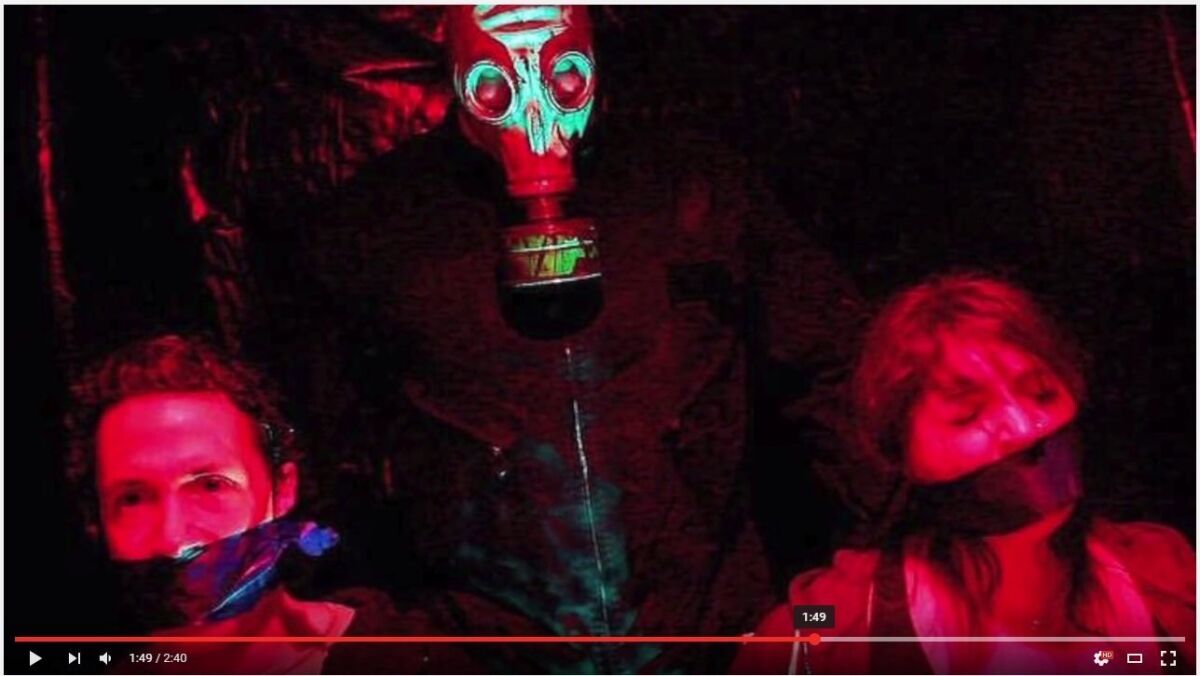 Screenshot of promotion for McKamey Manor's Dystopia victim experience. YouTube