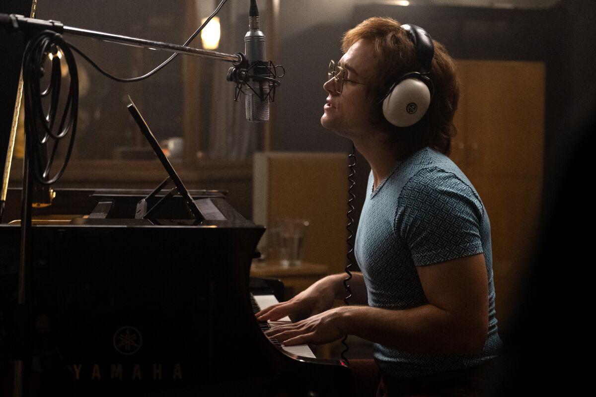 Taron Egerton as Elton John in "Rocketman."