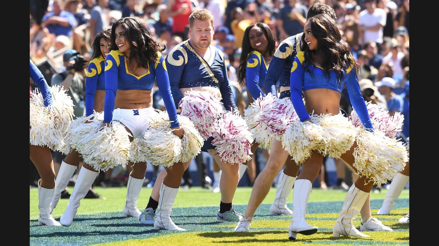 James Corden, Rams cheerleaders