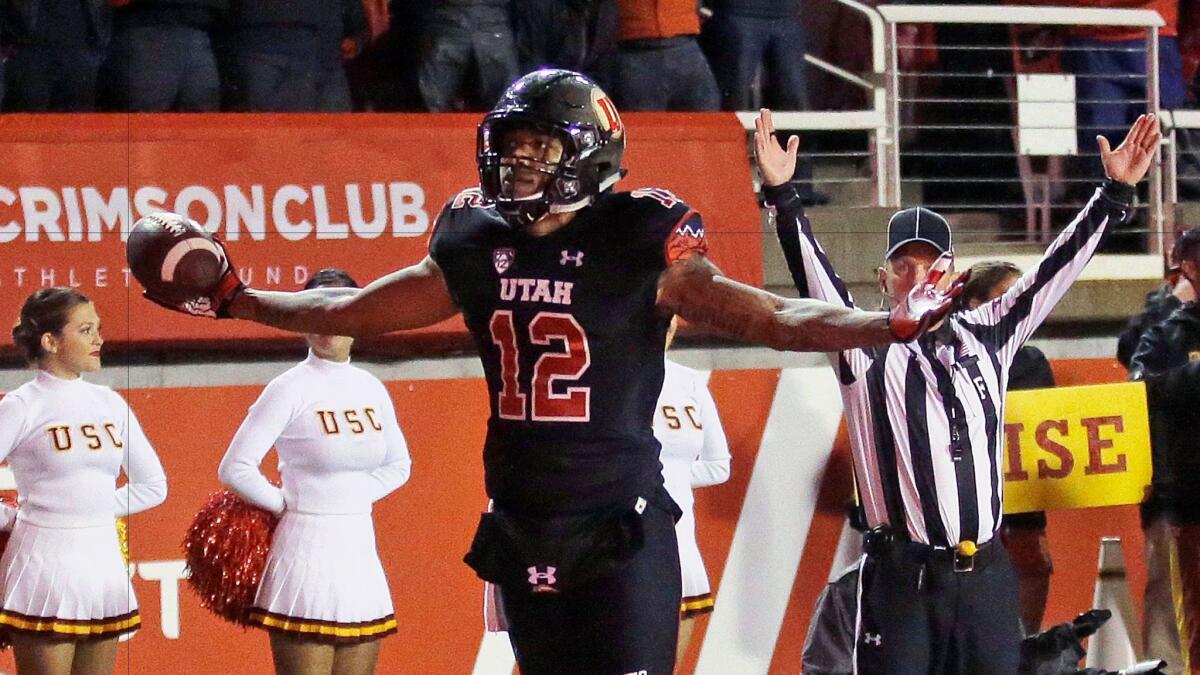 Tim Patrick, who attended University City High and Grossmont College, leads Utah with 43 receptions for 684 yards and five TDs.