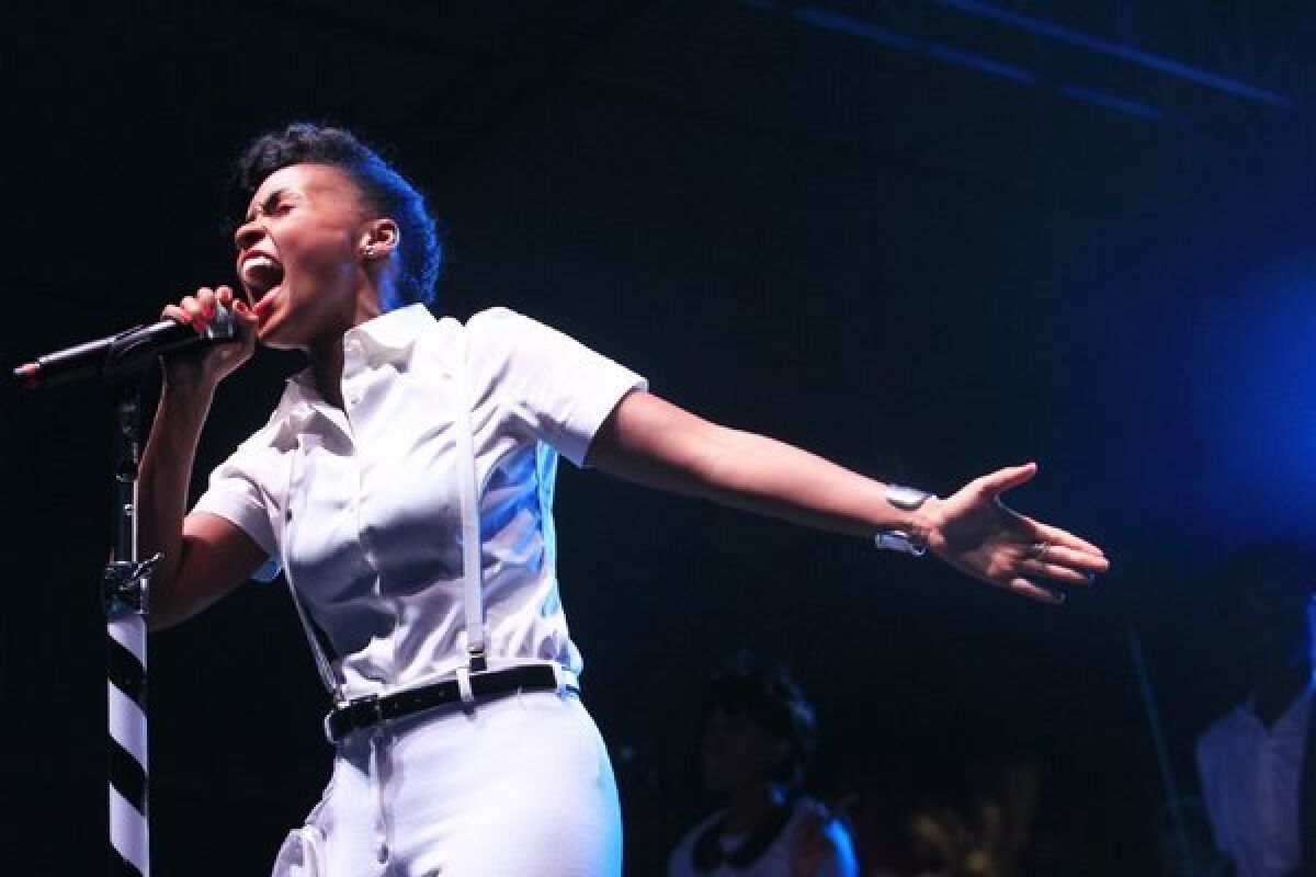 Janelle Monáe, at the 2013 edition of Coachella, slows things down on her latest single, "Primetime."