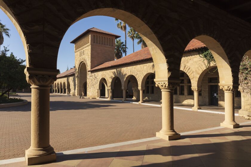 The Main Quadrangle buildings, Stanford University on October 2, 2021. (Photo by David Madison/Getty Images)