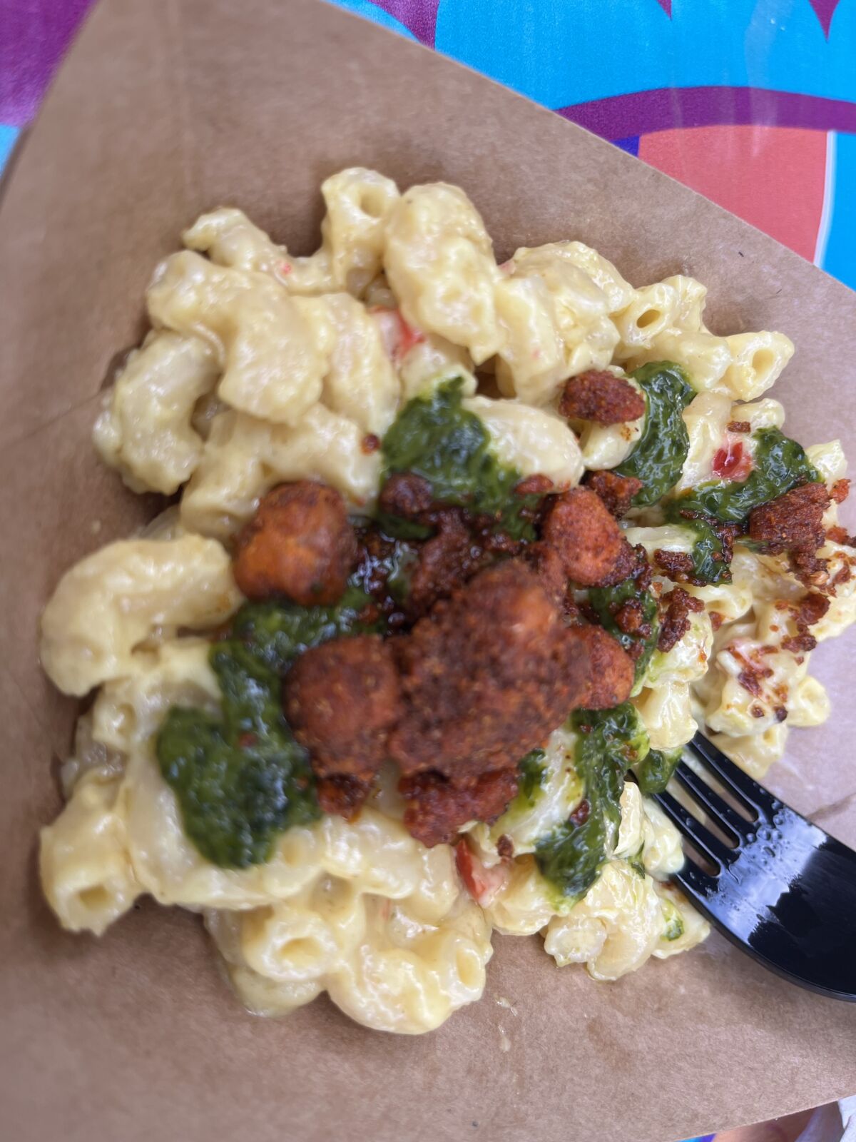 Curry mac 'n' cheese at Disney California Adventure's 2022 Festive Foods Marketplace.