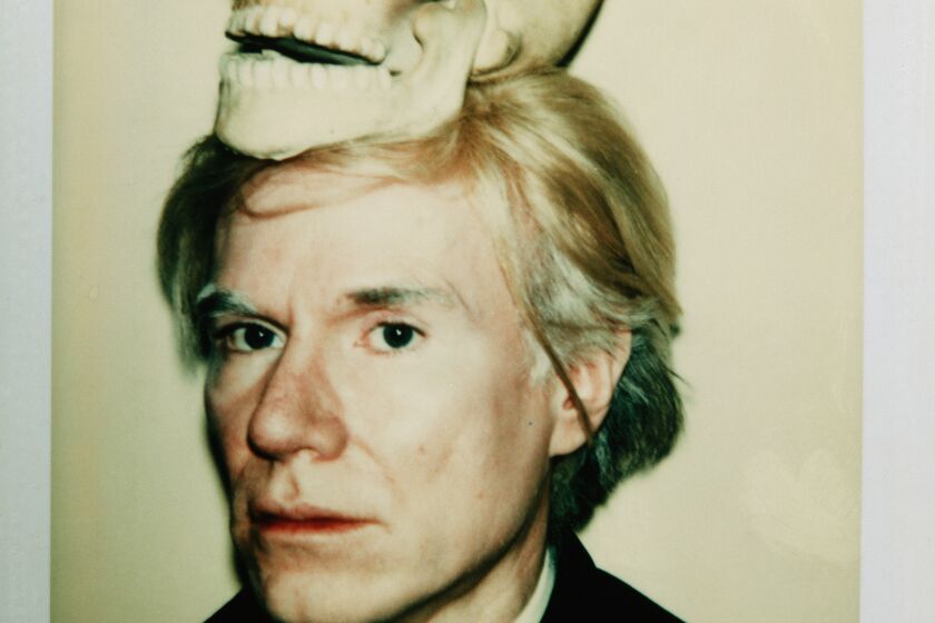 Andy Warhol "Self-Portait with Skull," 1977, photograph