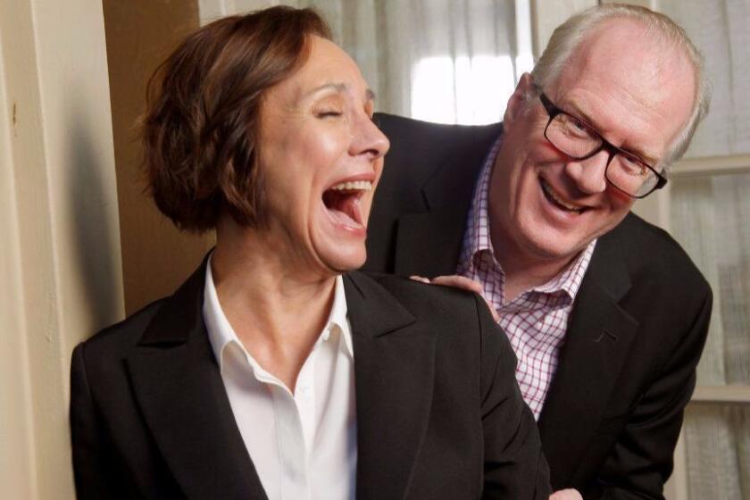 BEVERLY HILLS, CA.,OCTOBER 26, 2017--Actress Laurie Metcalf and writer and actor Tracy Letts for a feature on Greta Gerwig's directorial debut LADY BIRD, opening Nov. 3, in which they play the parents of a feisty teenager (Saoirse Ronan). (Kirk McKoy /Los Angels Times)