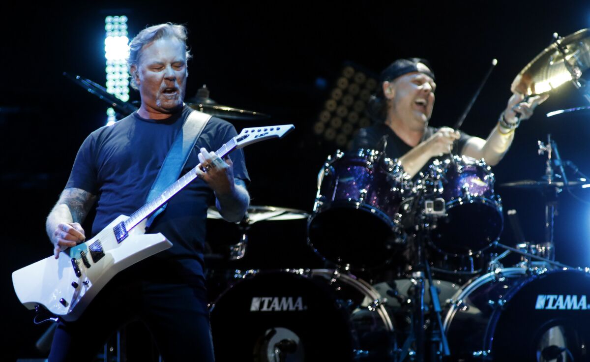 James Hetfield, left, and Lars Ulrich of Metallica.