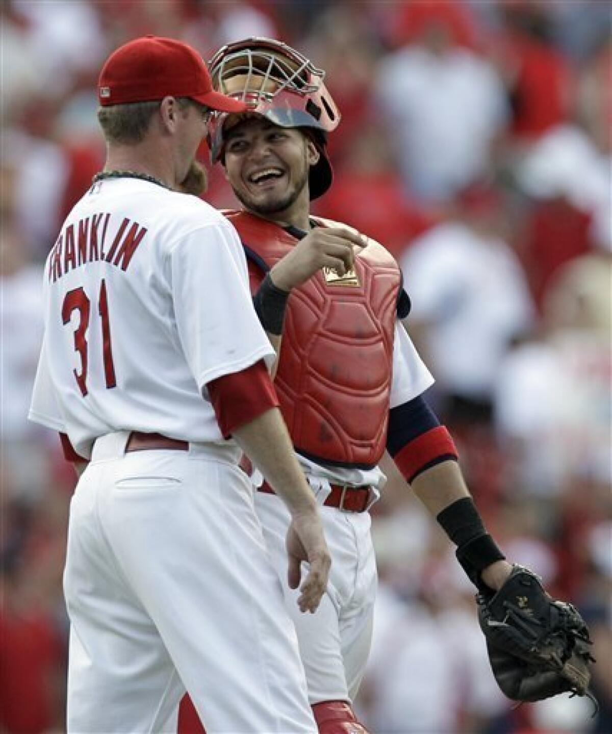 Adam Wainwright, Albert Pujols, & Yadier Molina St. Louis Cardinals 8 x  10 Baseball Photo