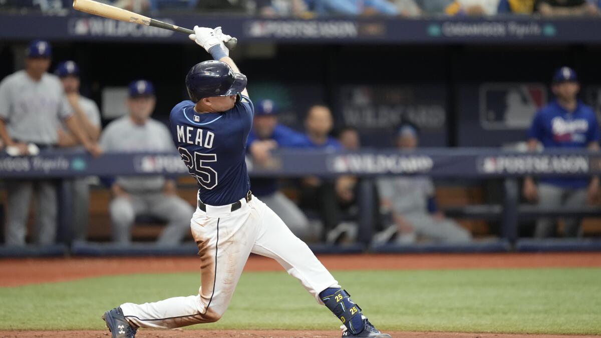 Rays stop 33-inning postseason scoreless streak on Mead's 7th-inning RBI  single