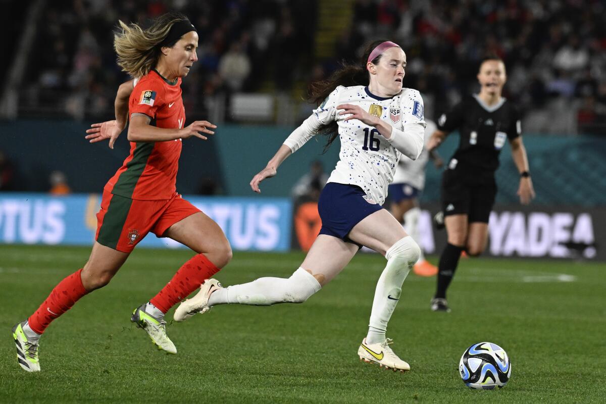 United States' Rose Lavelle runs during the Women's World Cup.