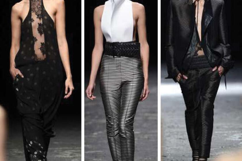 Looks from the Haider Ackermann spring-summer 2013 collection shown during Paris Fashion Week.