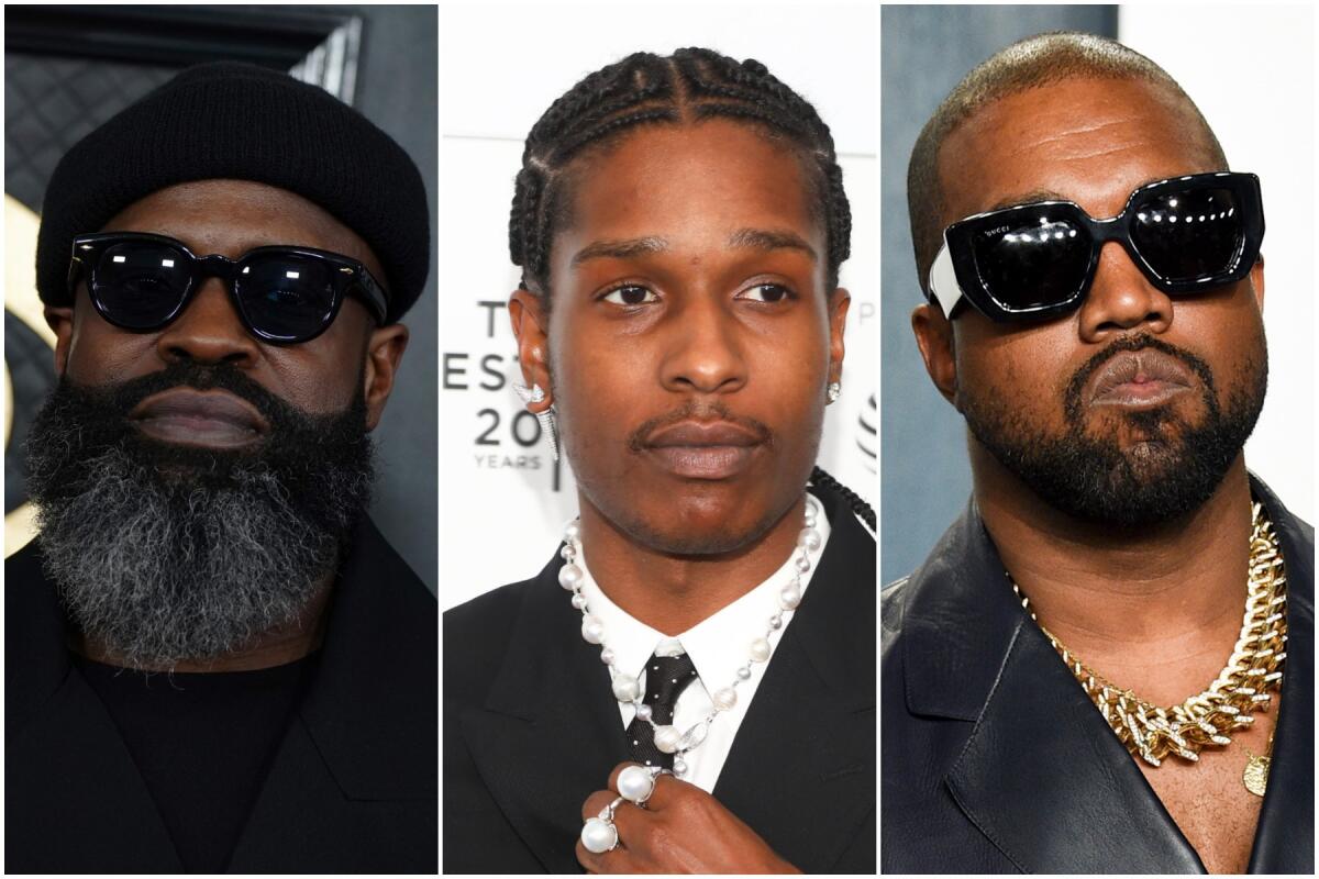 From left, Black Thought, ASAP Rocky, Kanye West