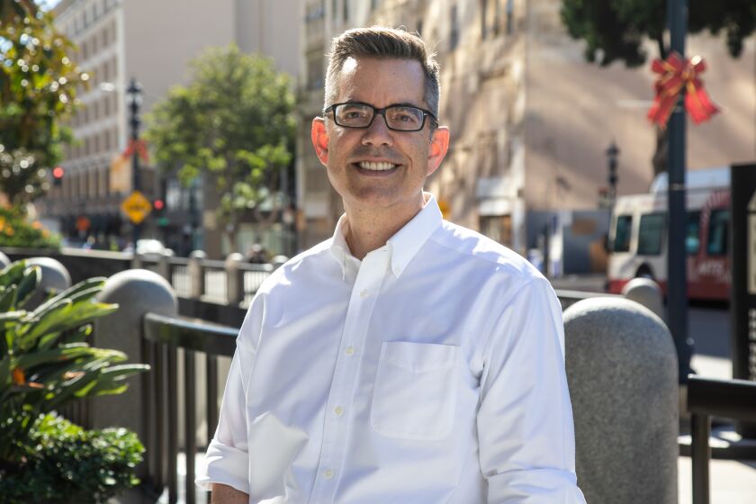 SAN DIEGO, CA - NOVEMBER 30: Newly elected San Diego City Councilman Stephen Whitburn on Monday, Nov. 30, 2020 in San Diego, CA. (Jarrod Valliere / The San Diego Union-Tribune)