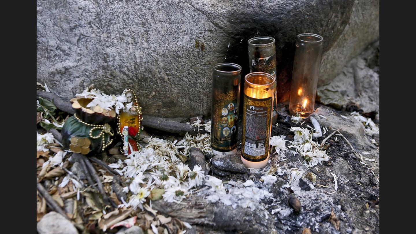 Photo Gallery: Trash, altars and offerings found on the Gabrielino Trail and the Arroyo Seco north of the Jet Propulsion Laboratory in the Angeles National Forest