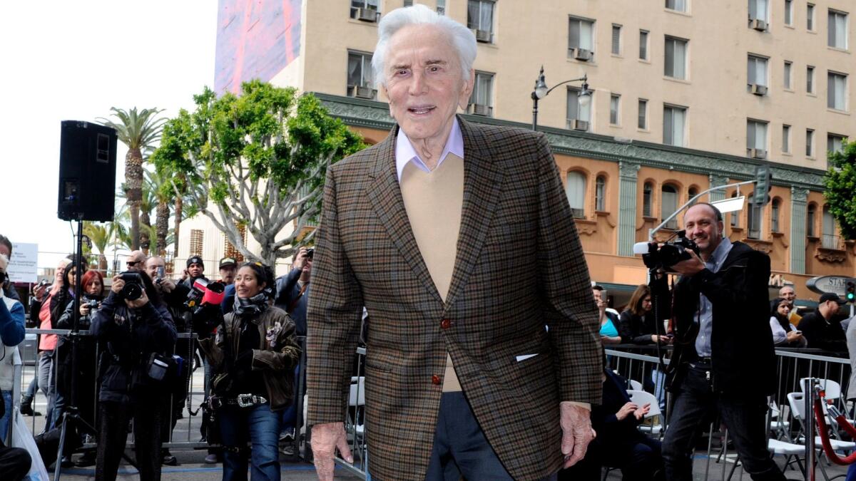 Kirk Douglas attends a star ceremony on the Hollywood Walk of Fame on March 1, 2011.