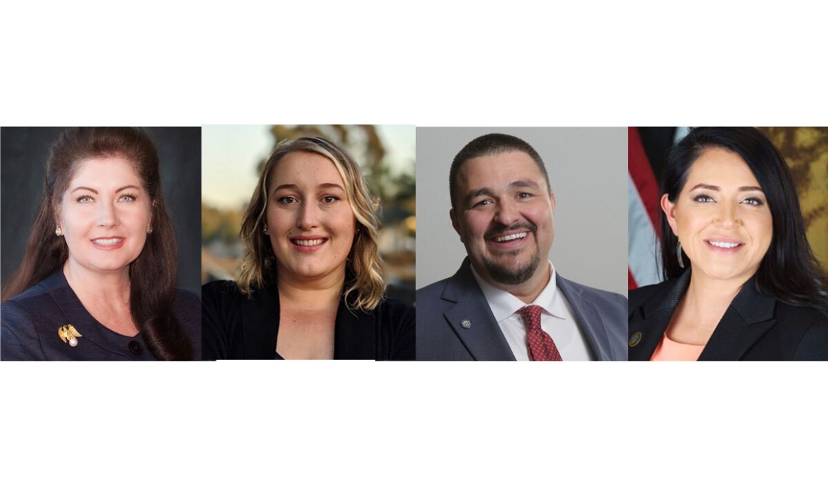 Vista City Council candidates Amanda Young Rigby, Katie Melendez,   Joe Green, Liz Perez.