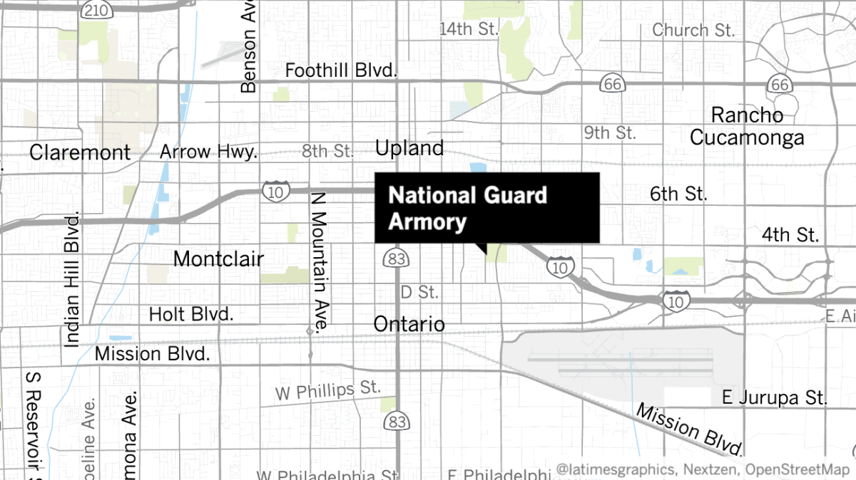 Riot gear was stolen from the National Guard Armory in Ontario, police said Tuesday.