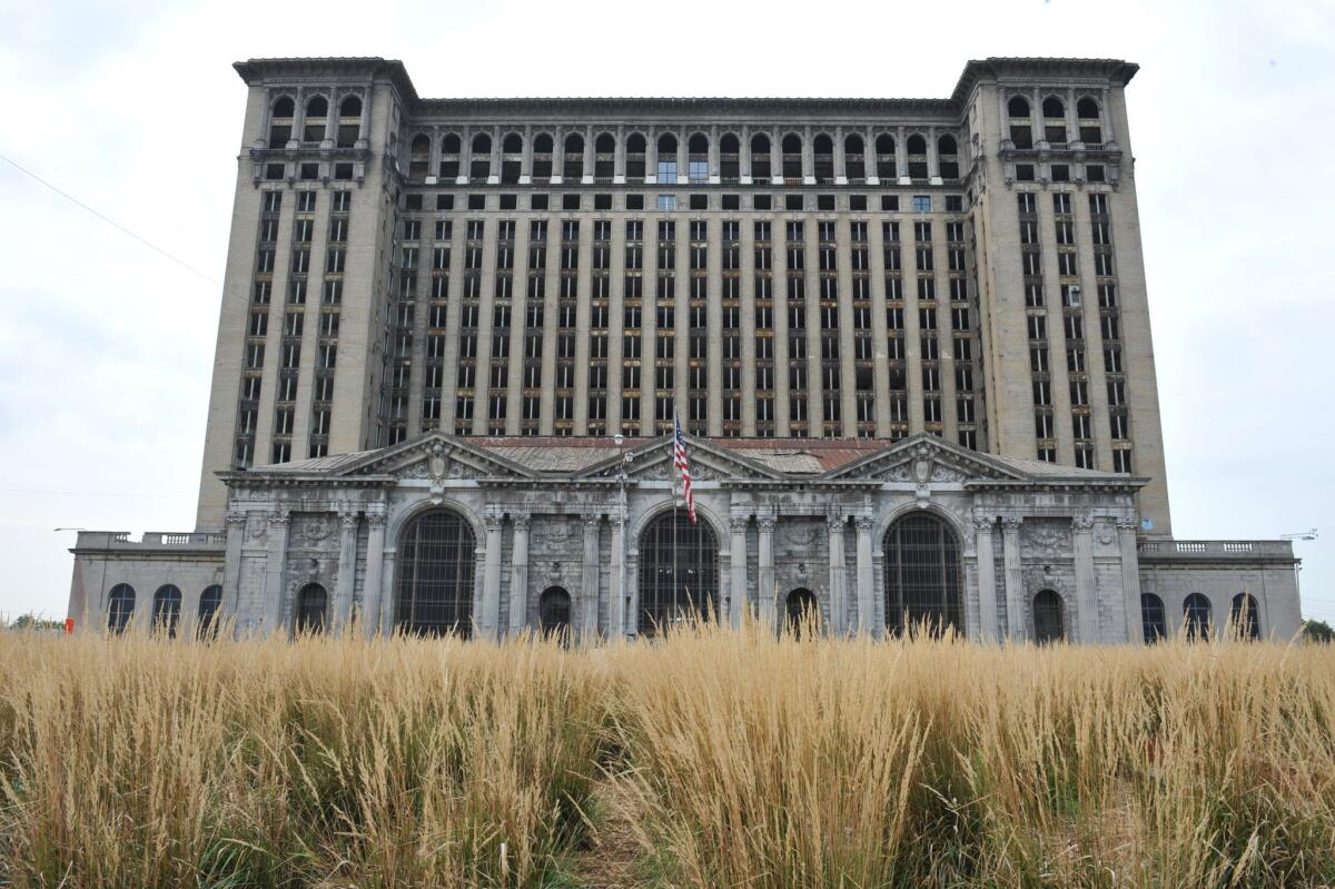 Shown is the eerie hulk of Detroit's once majestic train station, which draws a steady stream of tourists who want to see how far the mighty Motor City has fallen.