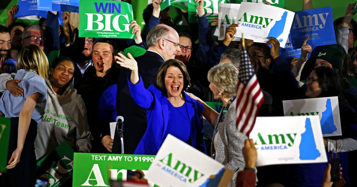 New Hampshire Primary Sanders Buttigieg Klobuchar Leading Los Angeles Times 