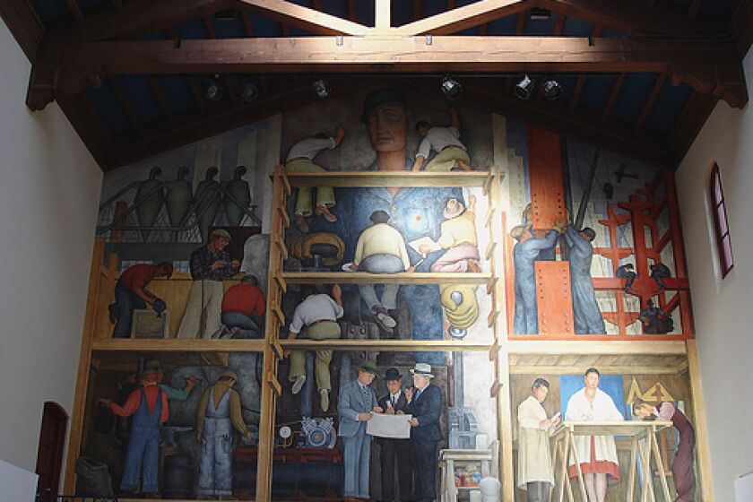 San Francisco Art Institute's Diego Rivera mural, "The Making of a Fresco Showing the Building of a City" (1931)