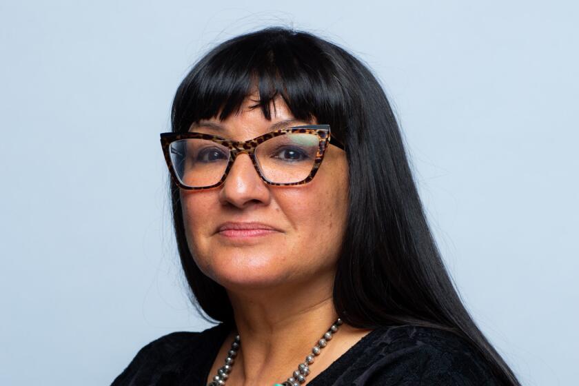 Author Sandra Cisneros in the L.A. Times Festival of Books photo studio at USC.