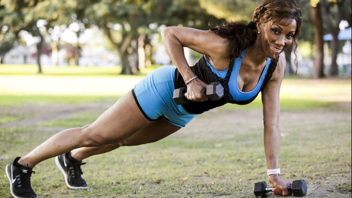 Ida, 66, takes her workout to the park.