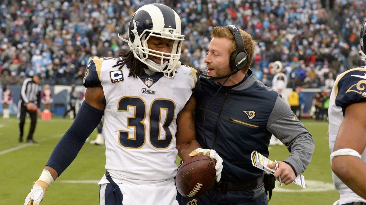 Coach Sean McVay had not anticipated Todd Gurley would be leaving the Rams after his successful start in L.A.