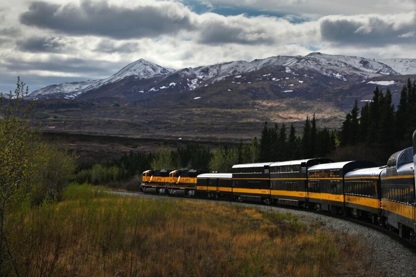 The Alaska Railroad makes its way through Denali National Park.