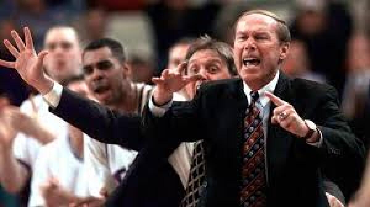 Basketball coach Billy Tubbs in 1998 at the NCAA Midwest Regional in Oklahoma City.