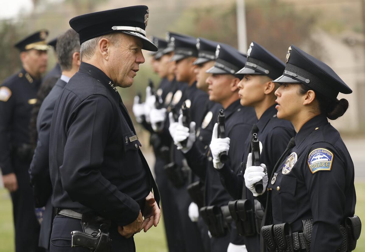 LAPD Chief Michel Moore continues to enjoy the support of Los Angeles officials.