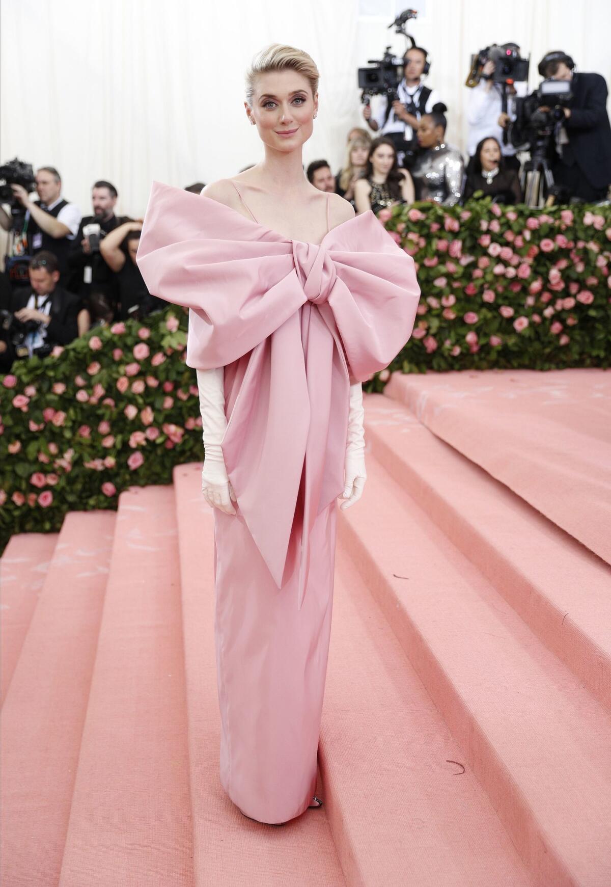 Elizabeth Debicki arrives on the red carpet for the 2019 Met Gala in New York.