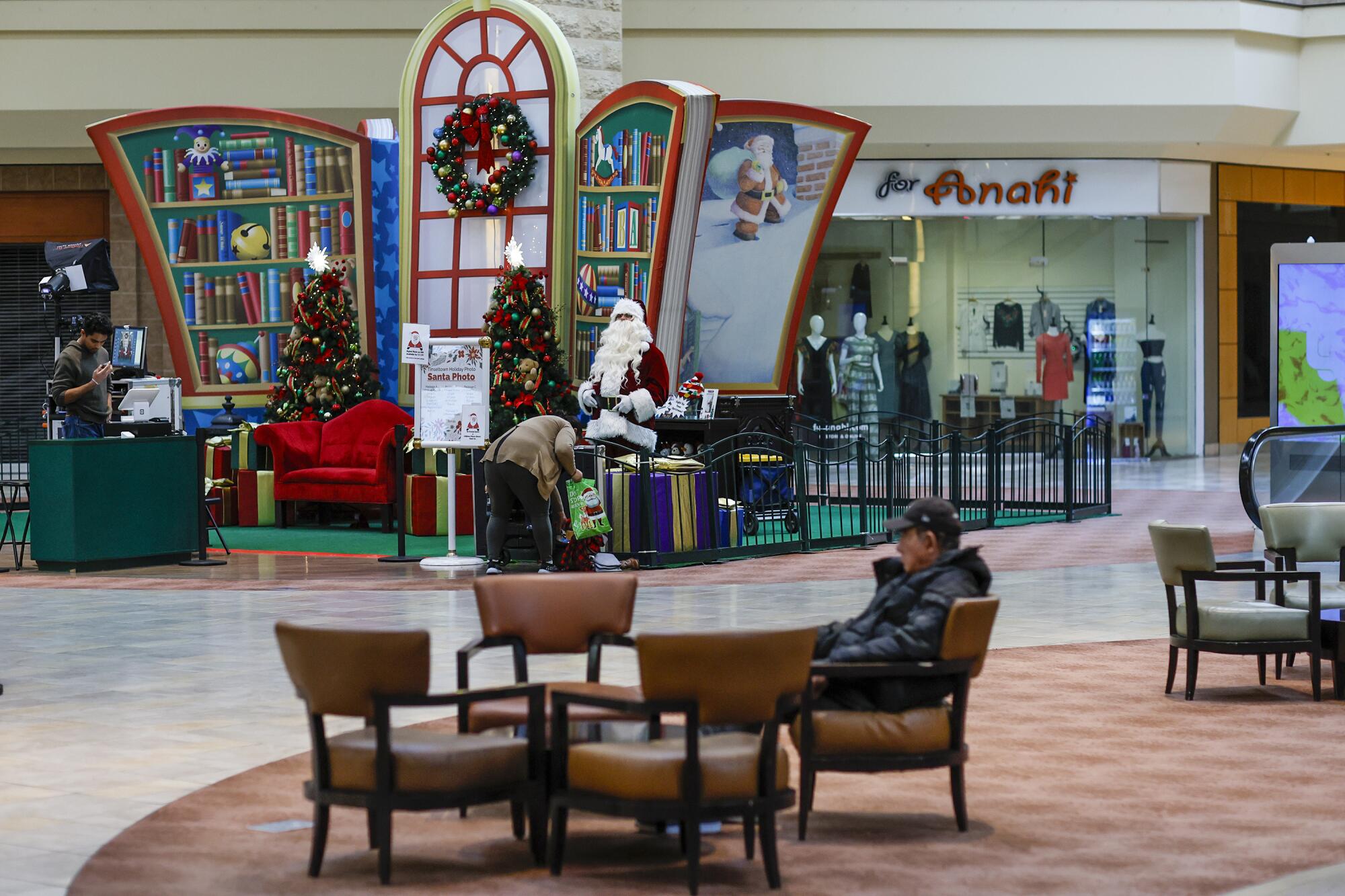A light turnout of shoppers at the Puente Hills Mall.