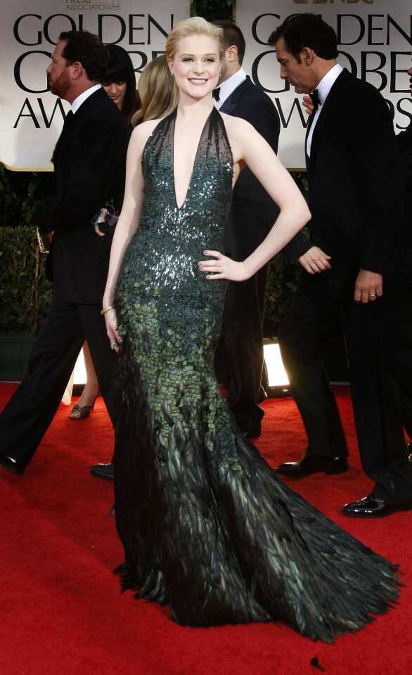 Evan Rachel Wood at the 69th Annual Golden Globe Awards show at the Beverly Hilton.