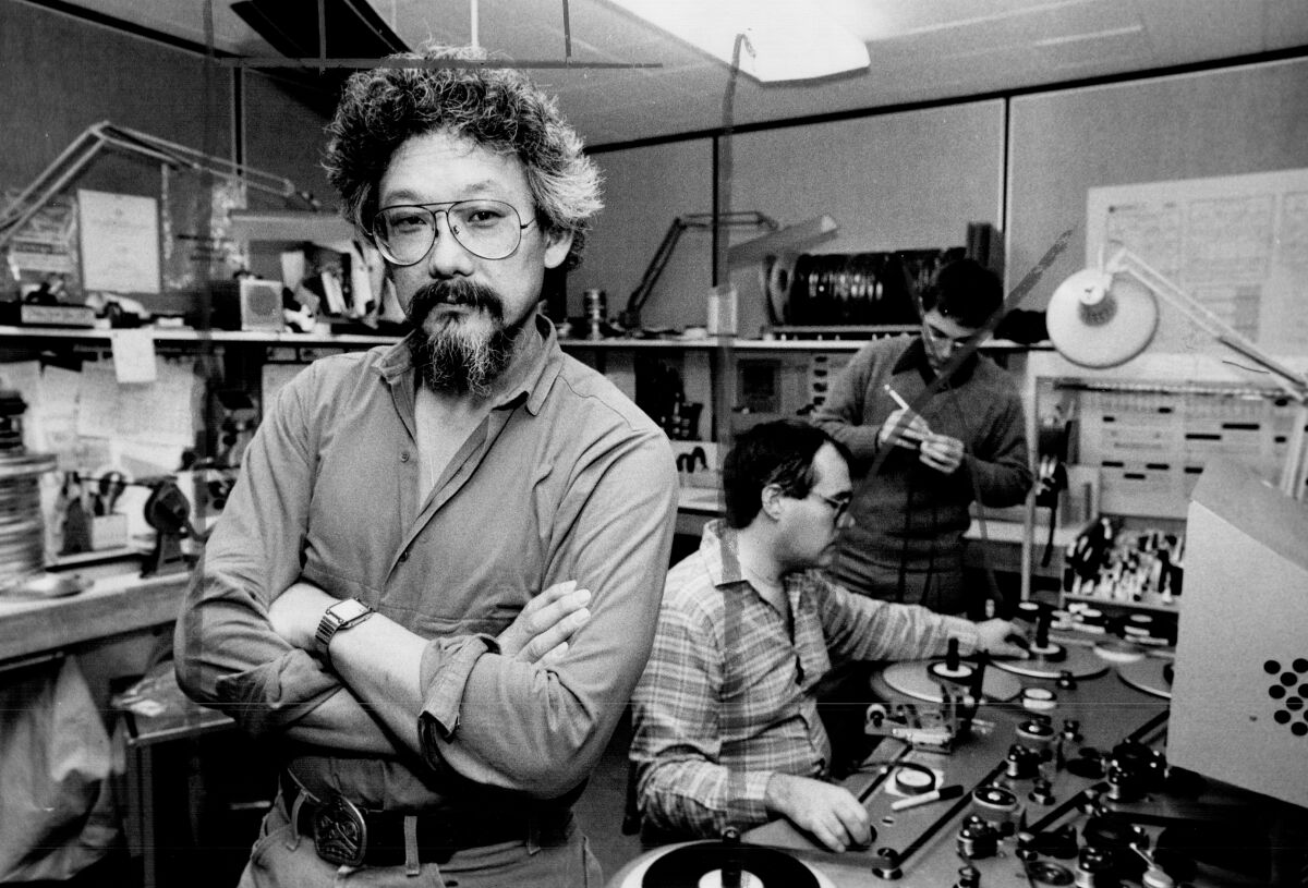 David Suzuki, host of "The Nature of Things," in the CBC editing room.