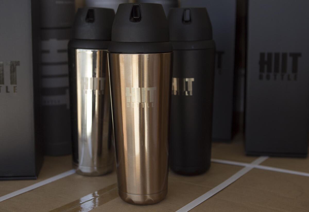 Billed as the first of their kind, HIIT Bottles hold 22 ounces and have a double-wall insulated body that’s vacuum-sealed with a lockable lid. The newest version retails for $34.99.