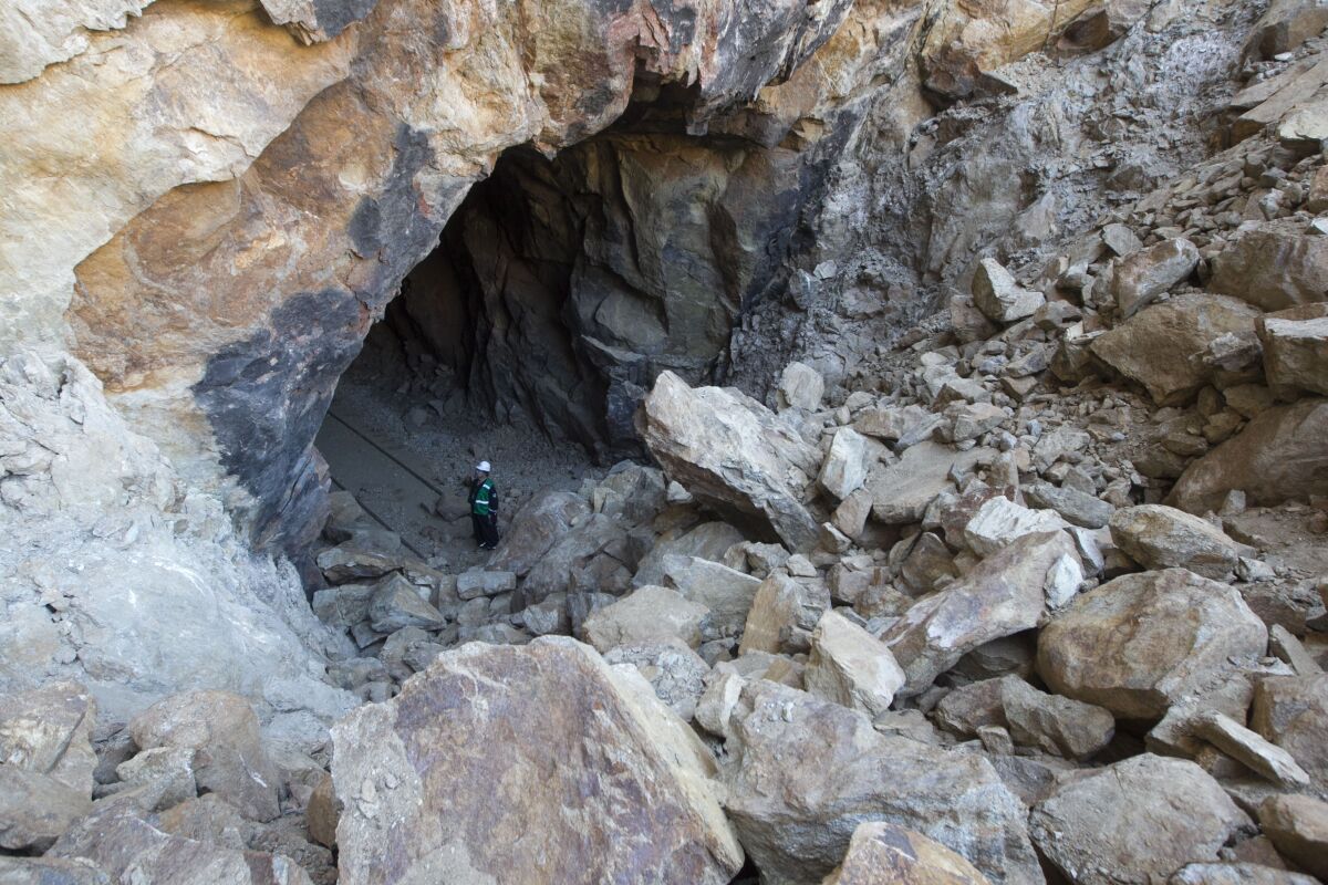 Robert Smith stands near a cave-in on the Desert Line at a tunnel just east of the famous Goat Canyon trestle.