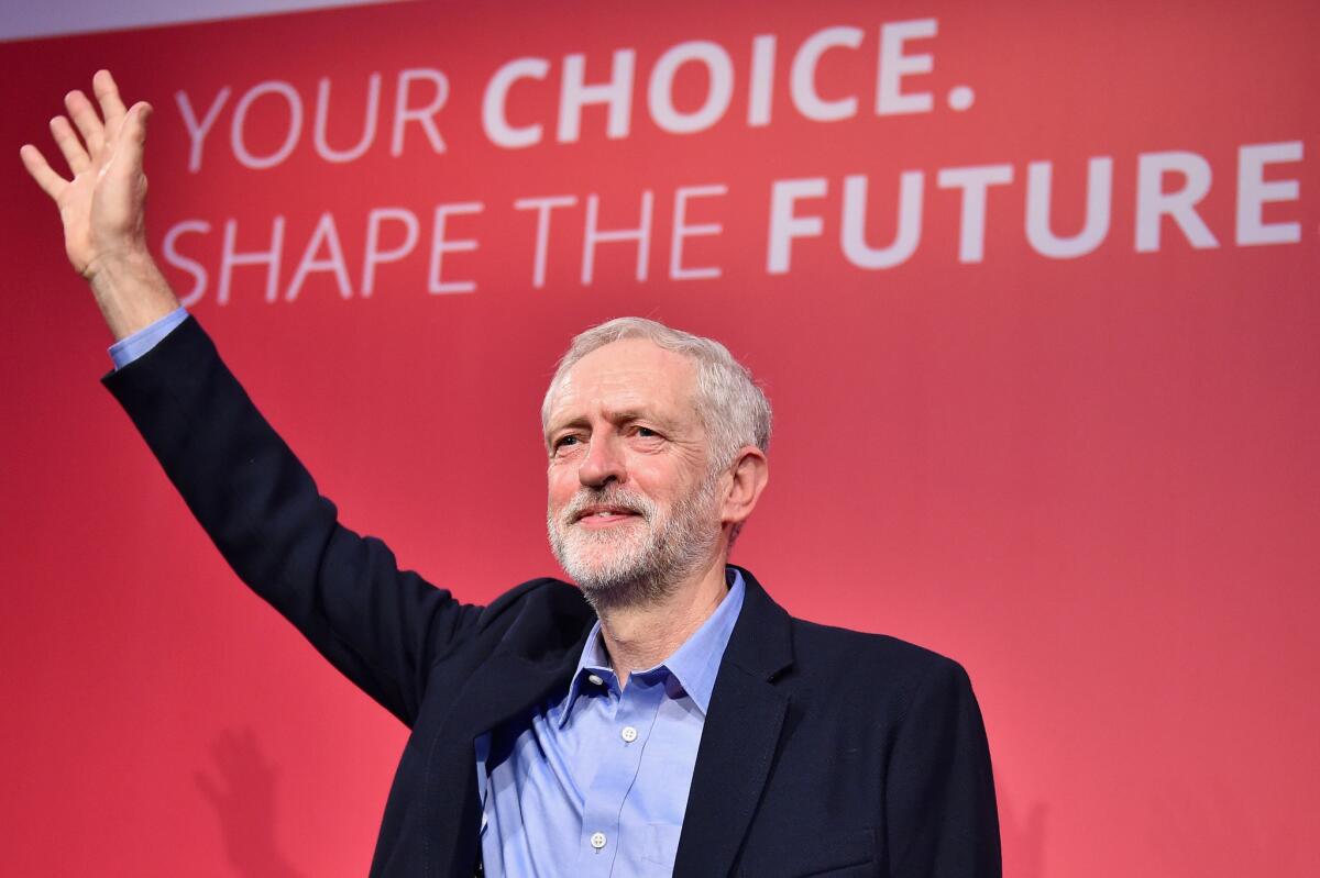 Jeremy Corbyn was elected Saturday to lead Britain's Labor Party.