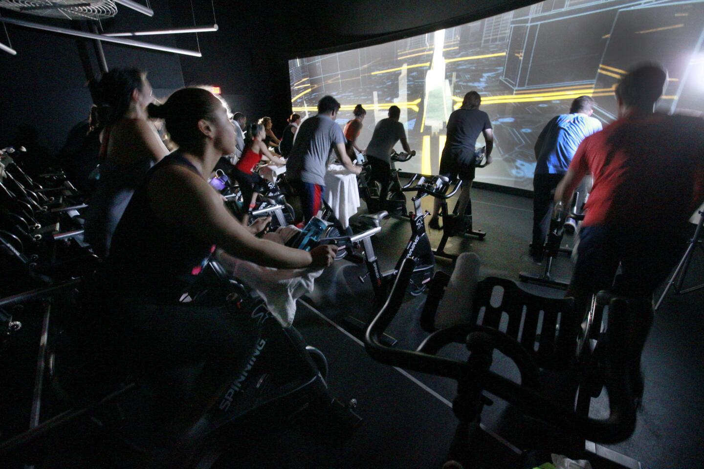 The Trip combines cinematic scenery with a cycling studio class