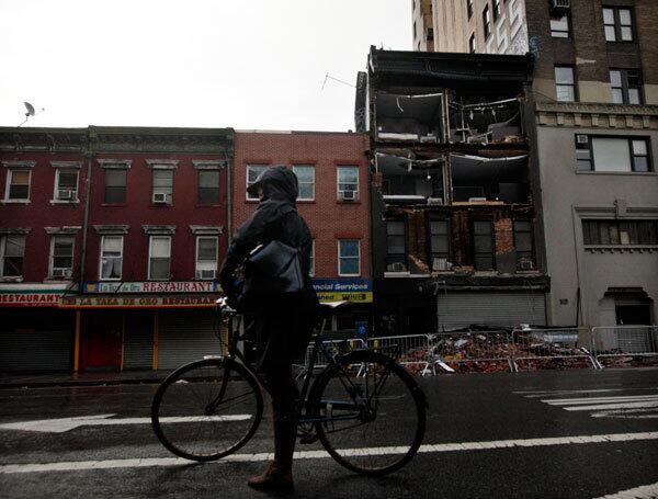 Building damage in NYC