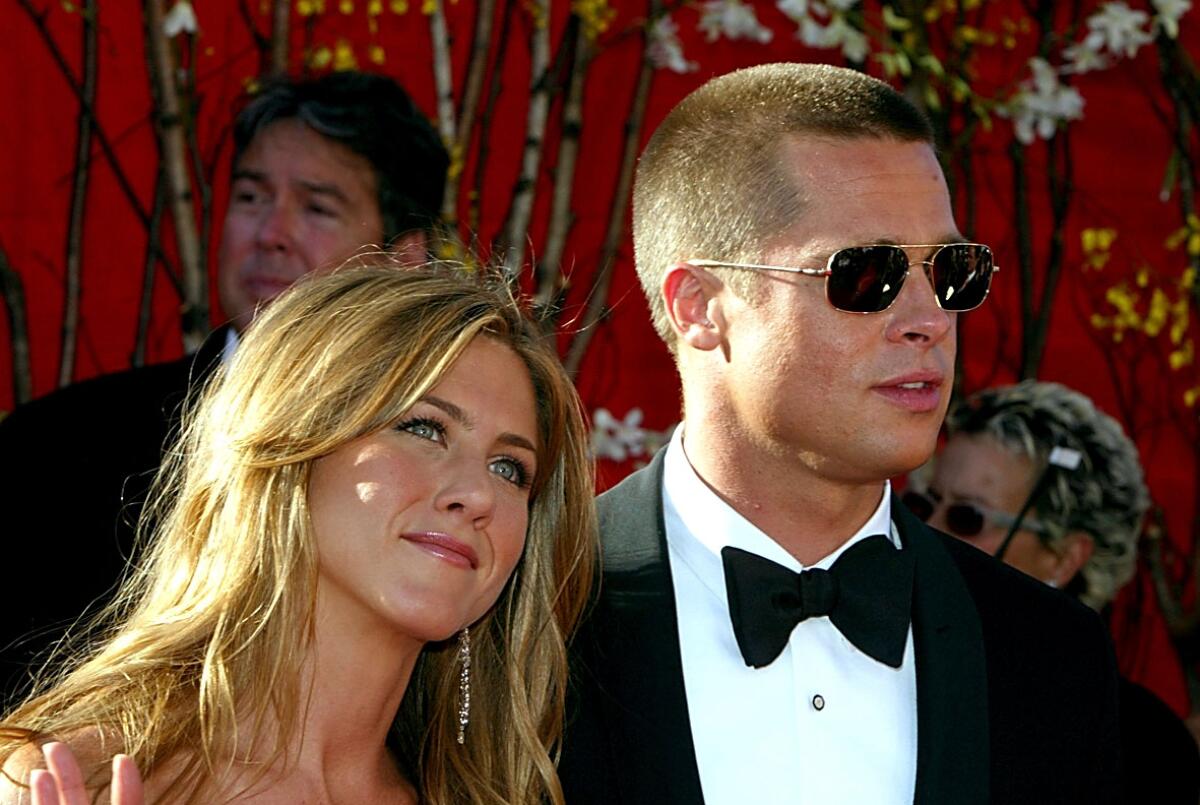 Jennifer Aniston and Brad Pitt at the 2004 Emmys