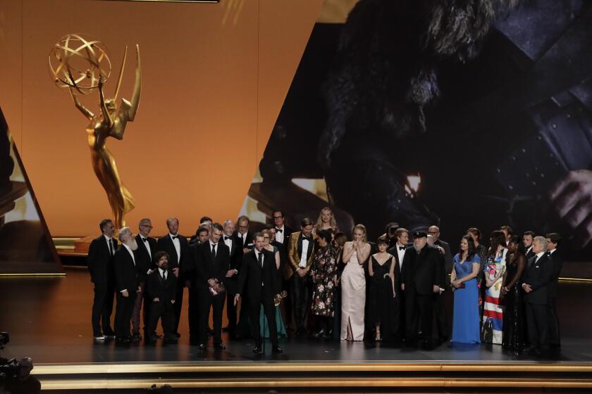 LOS ANGELES, CA., September 22, 2019:ÊThe cast of ÒGame of Thrones,Ó during the show at the 71st Primetime Emmy Awards at the Microsoft TheaterÊin Los Angeles, CA. (Robert Gauthier / Los Angeles Times)